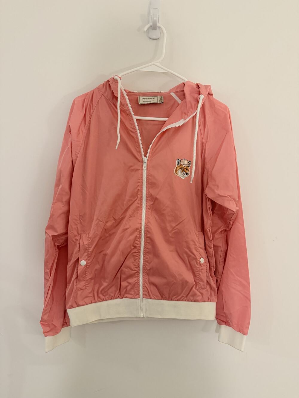 Maison Kitsuné Pink Fox Head Hooded Windbreaker Jacket